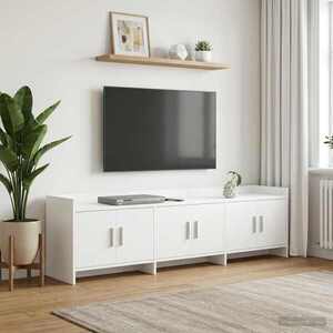 Imagine vidaXL Cabinet TV 168 x 33 x 47 cm Alb Lemn prelucrat