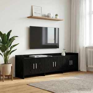 Imagine vidaXL Cabinet TV 168 x 33 x 47 cm Stejar Negru Lemn prelucrat