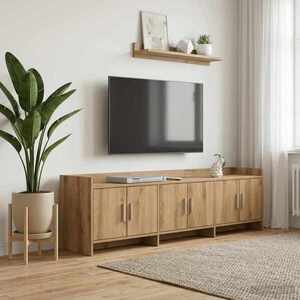 Imagine vidaXL Cabinet TV 168 x 33 x 47 cm Stejar Artizanal Lemn prelucrat