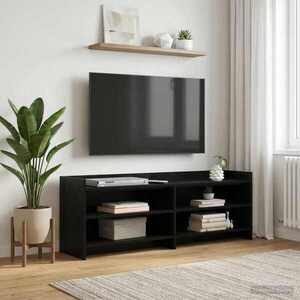 Imagine vidaXL Cabinet TV 135 x 33 x 47 cm Stejar Negru Lemn prelucrat