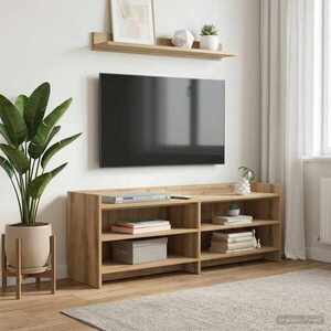 Imagine vidaXL Cabinet TV 135 x 33 x 47 cm Stejar Artizanal Lemn prelucrat