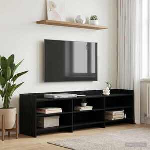 Imagine vidaXL Cabinet TV 168 x 33 x 47 cm Stejar Negru Lemn prelucrat