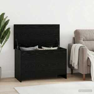 Imagine vidaXL Sertar de depozitare cu depozitare Stejar Negru 80 x 40 x 50 cm