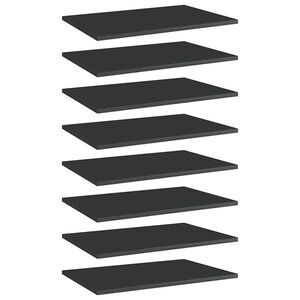 Imagine vidaXL Plăci bibliotecă, 8 buc. negru extralucios 60 x 40 x 1, 5 cm PAL