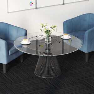 Imagine vidaXL Placă de carpetă Dungi Gri deschis 50 x 50 cm 20 buc.