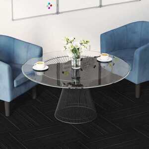 Imagine vidaXL Placă de carpetă Striped Gri Închis 50 x 50 cm 4 buc.