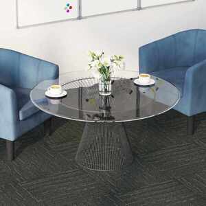 Imagine vidaXL Placă de carpetă Verde deschis cu dungi 50 x 50 cm 20 buc.