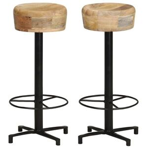 Imagine vidaXL Scaune de bar, 2 buc., 76 cm, lemn masiv de mango