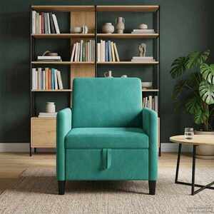 Imagine vidaXL Sofa cu Spațiu de Depozitare Turcoaz 72 x 78 x 87 cm Poliester