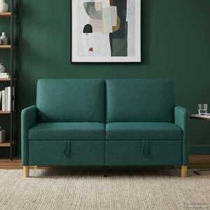 Imagine vidaXL Sofa cu Spațiu de Depozitare Verde închis 152 x 78 x 87 cm
