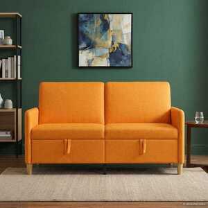 Imagine vidaXL Sofa cu Spațiu de Depozitare Galben Întunecat 152 x 78 x 87 cm