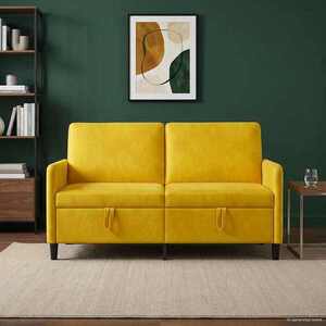 Imagine vidaXL Sofa cu Spațiu de Depozitare Galben 152 x 78 x 87 cm Poliester