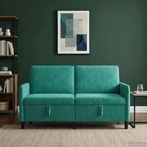 Imagine vidaXL Sofa cu Spațiu de Depozitare Turcoaz 152 x 78 x 87 cm Poliester