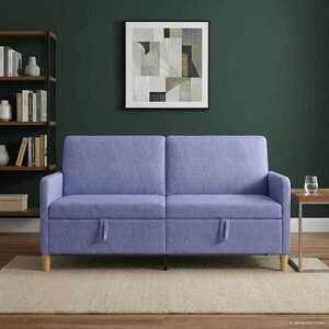 Imagine vidaXL Sofa cu Spațiu de Depozitare Albastru Jeans 172 x 78 x 87 cm