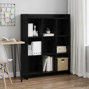 Imagine vidaXL Bibliotecă Stejar Negru 87, 5 x 30 x 111 cm Lemn prelucrat