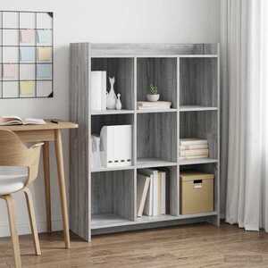 Imagine vidaXL Bibliotecă Sonoma gri 87, 5 x 30 x 111 cm Lemn prelucrat