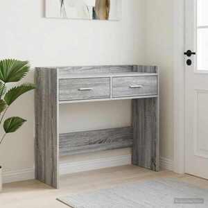 Imagine vidaXL Masă de consolă Sonoma gri 90 x 35 x 80 cm Lemn prelucrat