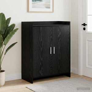 Imagine vidaXL Dulap pentru pantofi cu ușă Stejar Negru 73, 5 x 36 x 92 cm
