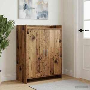 Imagine vidaXL Dulap pentru pantofi cu depozitare Lemn vechi 73, 5 x 36 x 92 cm