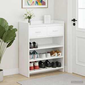 Imagine vidaXL Dulap pentru pantofi 73, 5 x 36 x 92 cm Lemn prelucrat Alb