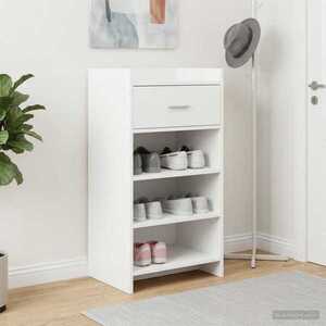 Imagine vidaXL Dulap pentru pantofi Alb 48 x 36 x 92 cm Lemn prelucrat