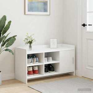 Imagine vidaXL Dulap pentru pantofi Alb 100 x 39, 5 x 51 cm Lemn prelucrat