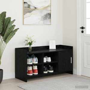 Imagine vidaXL Dulap pentru pantofi cu ușă Stejar Negru 100 x 39, 5 x 51 cm
