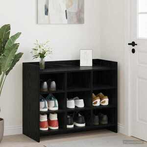 Imagine vidaXL Dulap pentru pantofi Stejar Negru 85 x 39, 5 x 70 cm