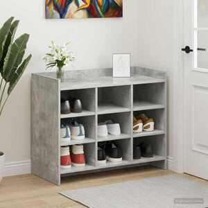 Imagine vidaXL Dulap pentru pantofi Gri Beton 85 x 39, 5 x 70 cm Lemn prelucrat