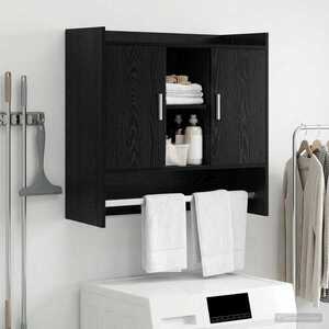 Imagine vidaXL Raft de perete Montare pe perete Stejar Negru 80 x 36 x 80 cm