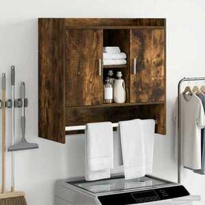 Imagine vidaXL Raft de perete Montare pe perete Stejar fumuriu 80 x 36 x 80 cm