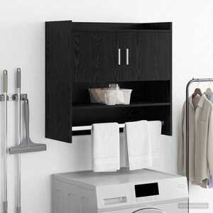 Imagine vidaXL Raft de perete Montare pe perete Stejar Negru 80 x 36 x 80 cm