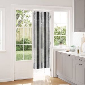 Imagine vidaXL Perdea pentru insecte din chenille Gri și negru 56 x 185 cm