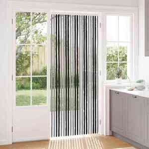 Imagine vidaXL Perdea pentru insecte din chenille Gri și negru 90 x 220 cm