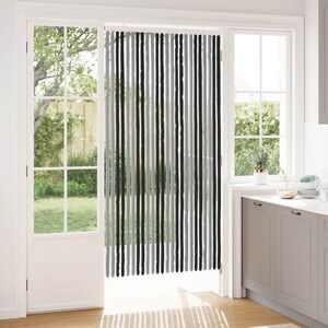 Imagine vidaXL Perdea pentru insecte din chenille Gri și negru 100 x 200 cm