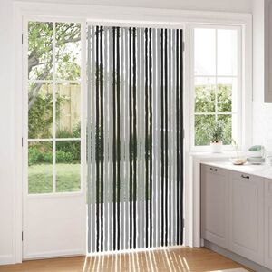 Imagine vidaXL Perdea pentru insecte din chenille Gri și negru 100 x 220 cm
