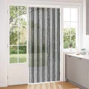 Imagine vidaXL Perdea pentru insecte din chenille Gri și negru 100 x 230 cm