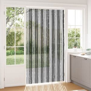 Imagine vidaXL Perdea pentru insecte din chenille Gri și negru 118 x 220 cm