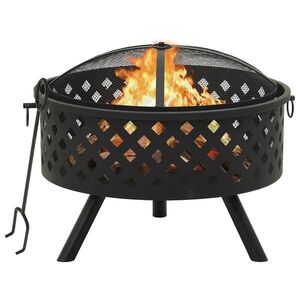 Imagine vidaXL Vatră de foc cu vătrai 68 cm oțel XXL
