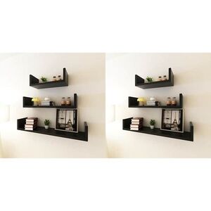 Imagine vidaXL Rafturi de perete, 6 buc., negru