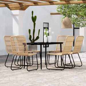 Imagine vidaXL Set de mobilier pentru grădină, 7 piese, stejar