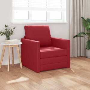 Imagine vidaXL Pat canapea 60cm Roșu Vin Piele artificiala