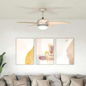 Imagine vidaXL Ventilator de tavan cu lumina și telecomandă Ø 110 cm Sonoma