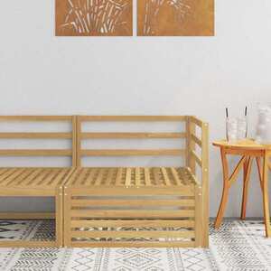 Imagine vidaXL Sofa Colțar pentru Exterior Lemn Solid de Acacia Alb