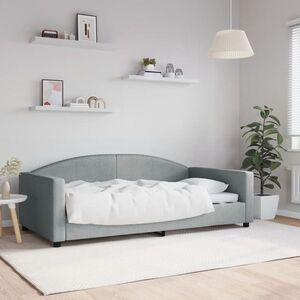 Imagine vidaXL Cadru de pat, gri deschis, 100x190 cm, material textil
