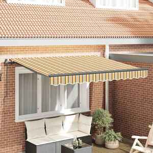Imagine vidaXL Copertină retractabilă Galben și gri 250 x 200 cm țesătură