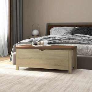 Imagine vidaXL Cutie depozitare pernă stejar sonoma 105x40x45cm lemn prelucrat
