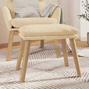 Imagine vidaXL Taburet, crem alb, 45x29, 5x35 cm, catifea