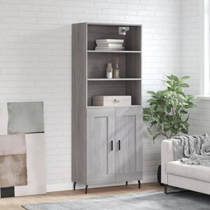 Imagine vidaXL Dulap înalt, gri sonoma, 69, 5x34x180 cm, lemn compozit