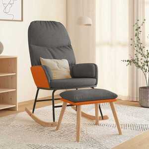 Imagine vidaXL Scaun balansoar cu taburet, gri deschis, textil